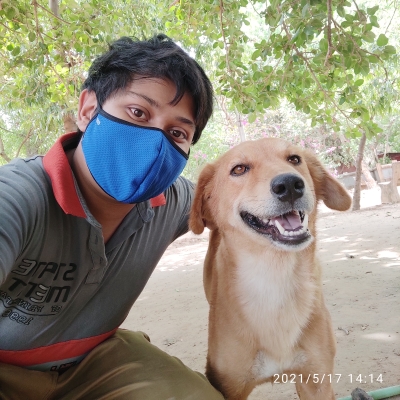My pic with a dog